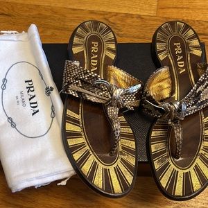 Prada Python Thong Sandal 37.5